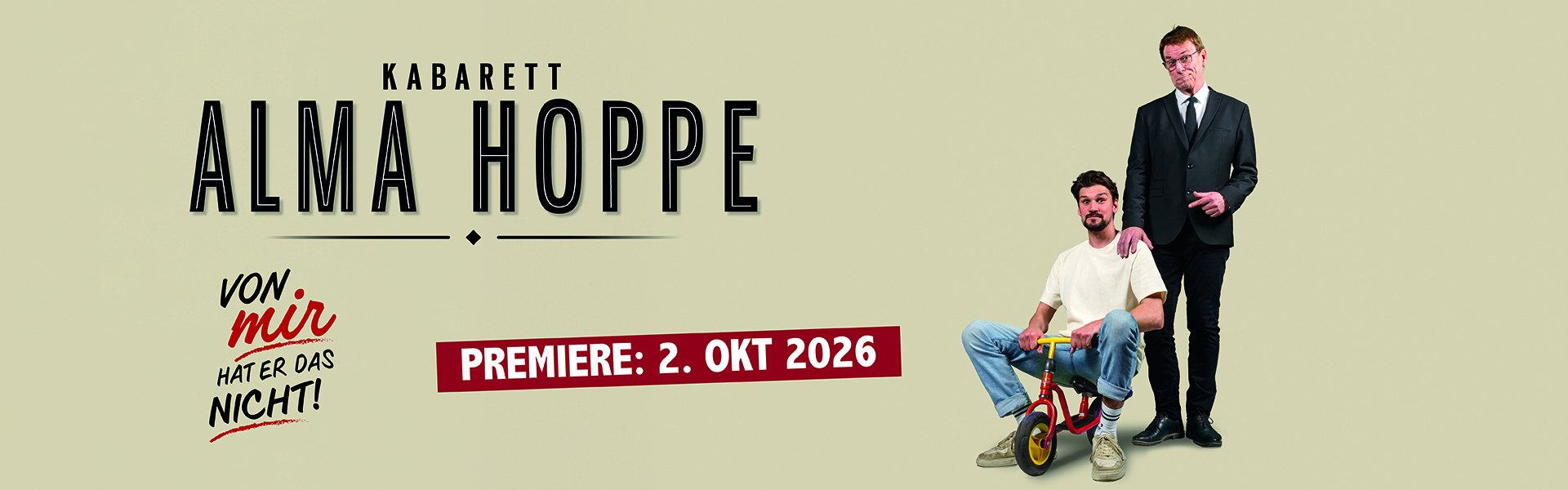 02.10.2026 20.00 Kabarett Alma Hoppe - Von mir hat er das nicht!